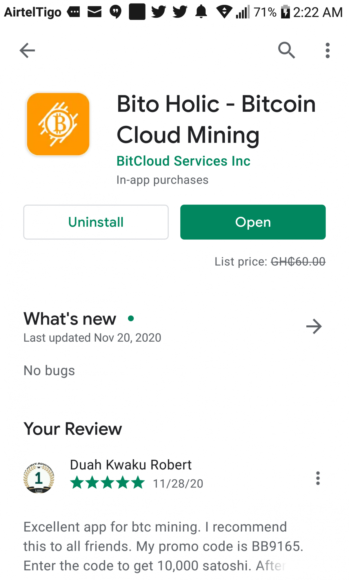 bitcoin mining referral code 2022