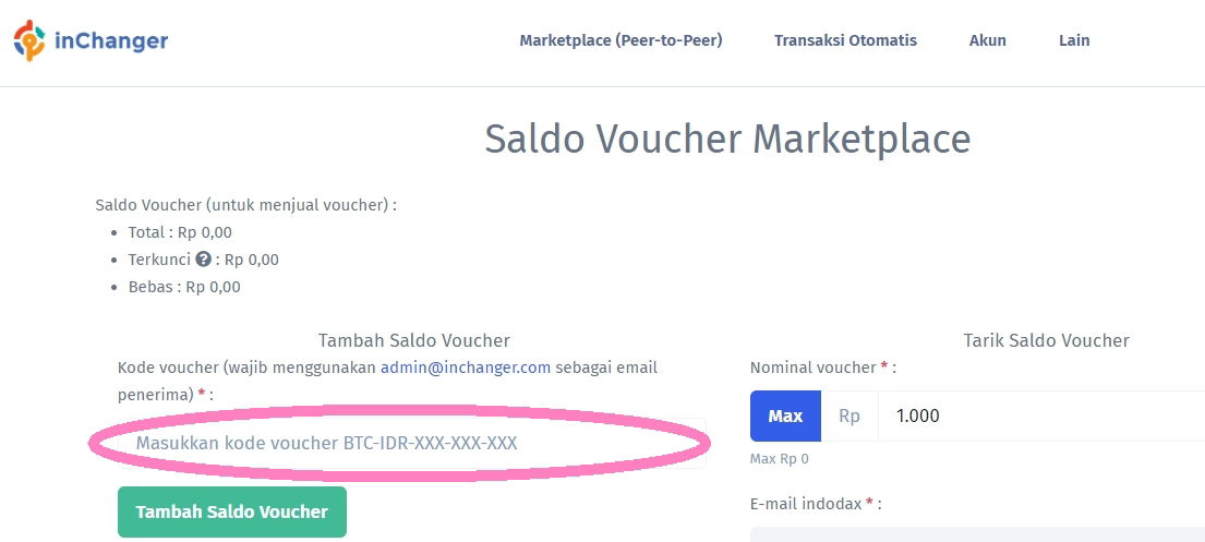 Cara Withdraw di Indodax Memakai Voucher